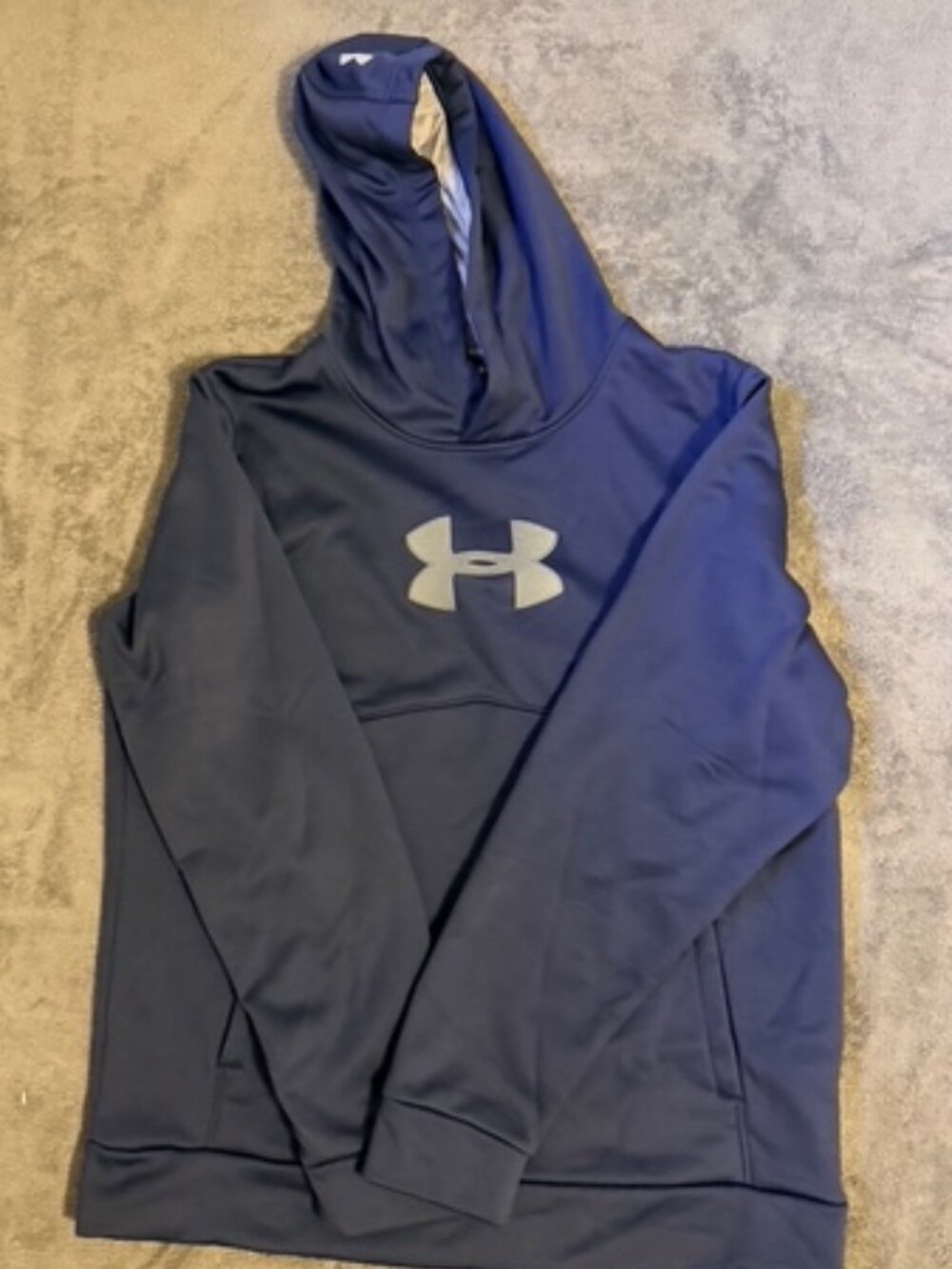 Under Armour Pullover Hoodie Navy Blue Size Large Loose Fit